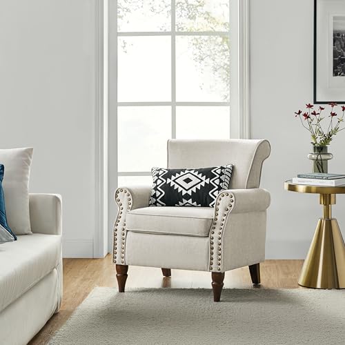 Accent Chairs Set of 2 with Wood Legs & Removable Cushion, RED T416461