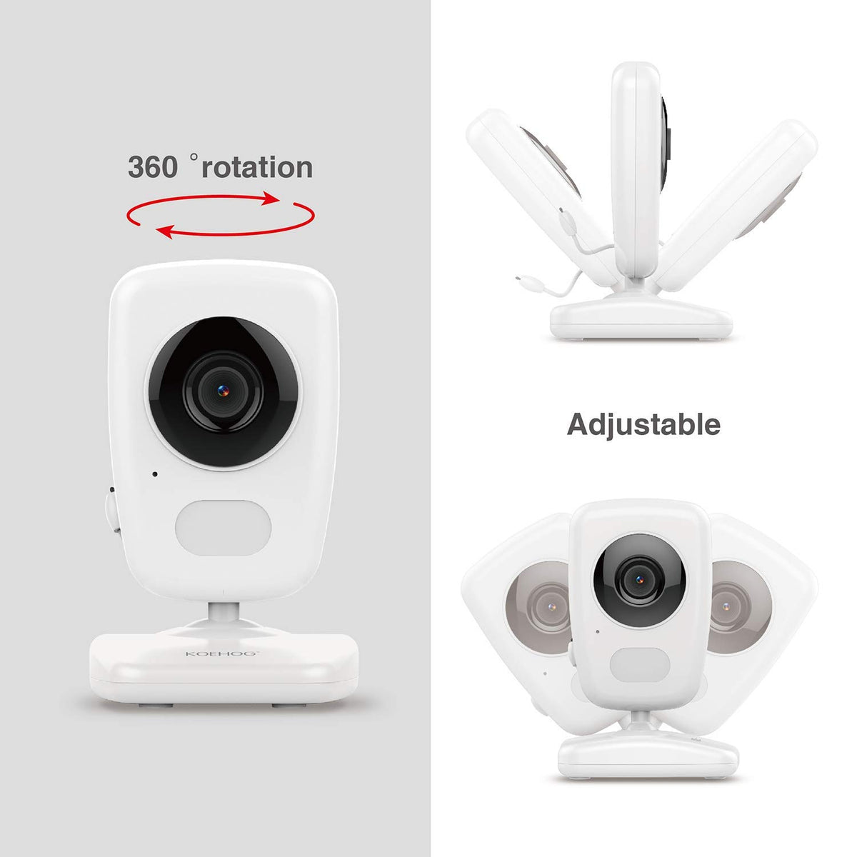 Baby Monitor with Vertical Screen, Handheld, Night Vision, Temperature Alert A8347