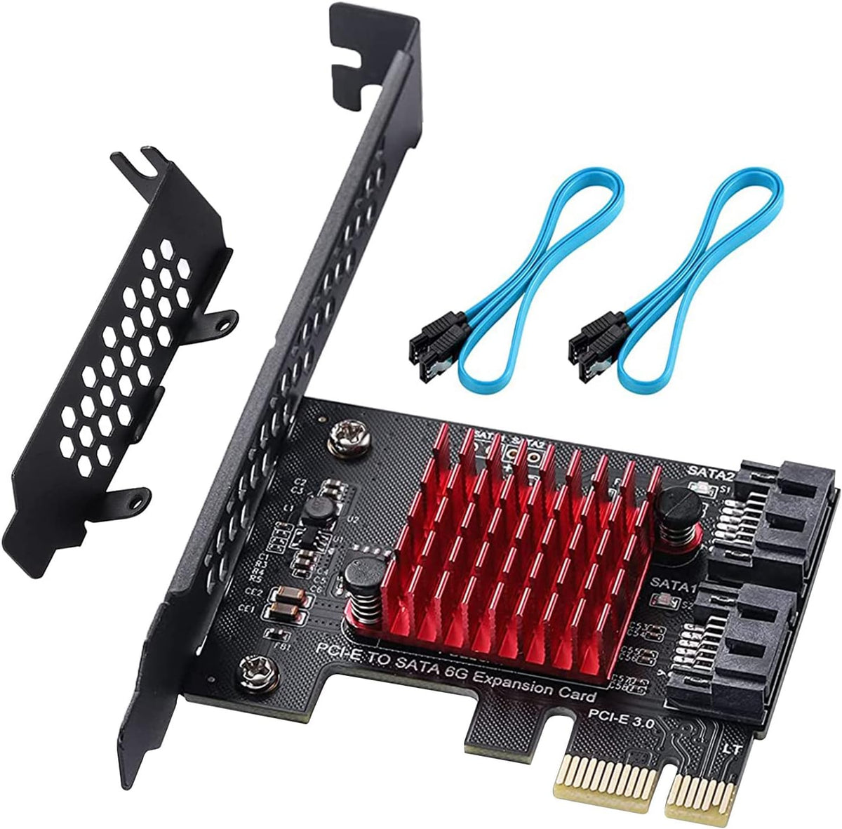10 Port PCIe SATA 3.0 6 Gbps Controller Card with 10 SATA Cables D39576