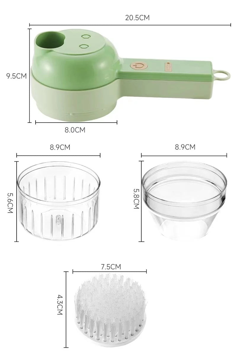 4 in 1 Mini Handheld Electric Vegetable Cutter Set Wireless Food Chopper Grinder Food Processor J25368