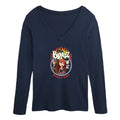 Women's Long Sleeve V-Neck Graphic T-Shirt B4516