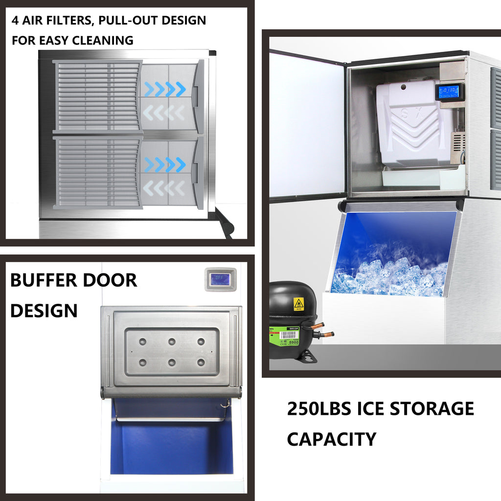 Commercial Ice Maker Machine with Stainless Steel Compressor H46204