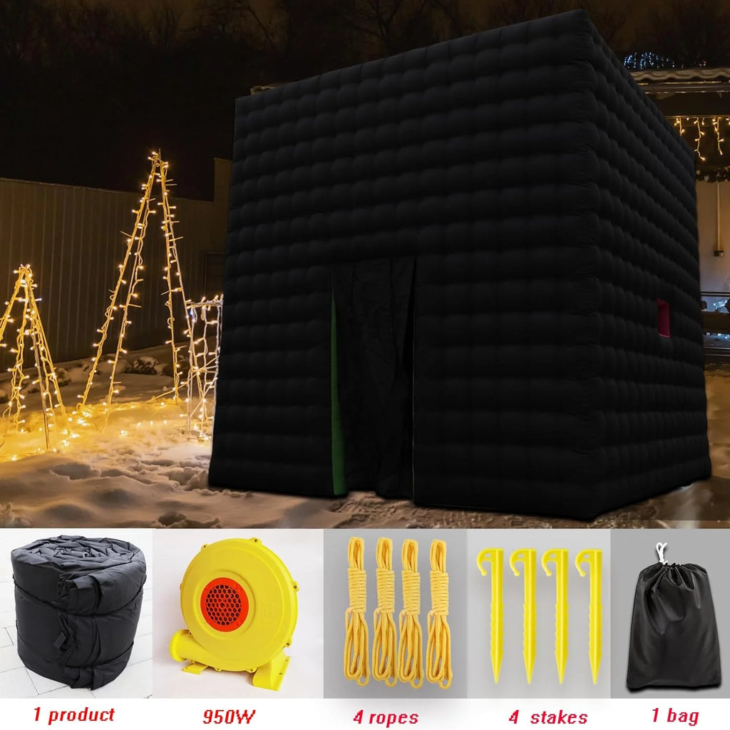 Large Black Inflatable Cube Tent 14x14x14Ft J20945