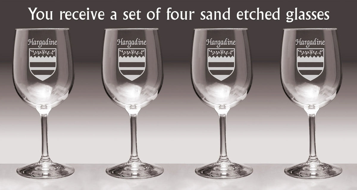 Irish Coat of Arms Wine Glasses Set of 4 T6695