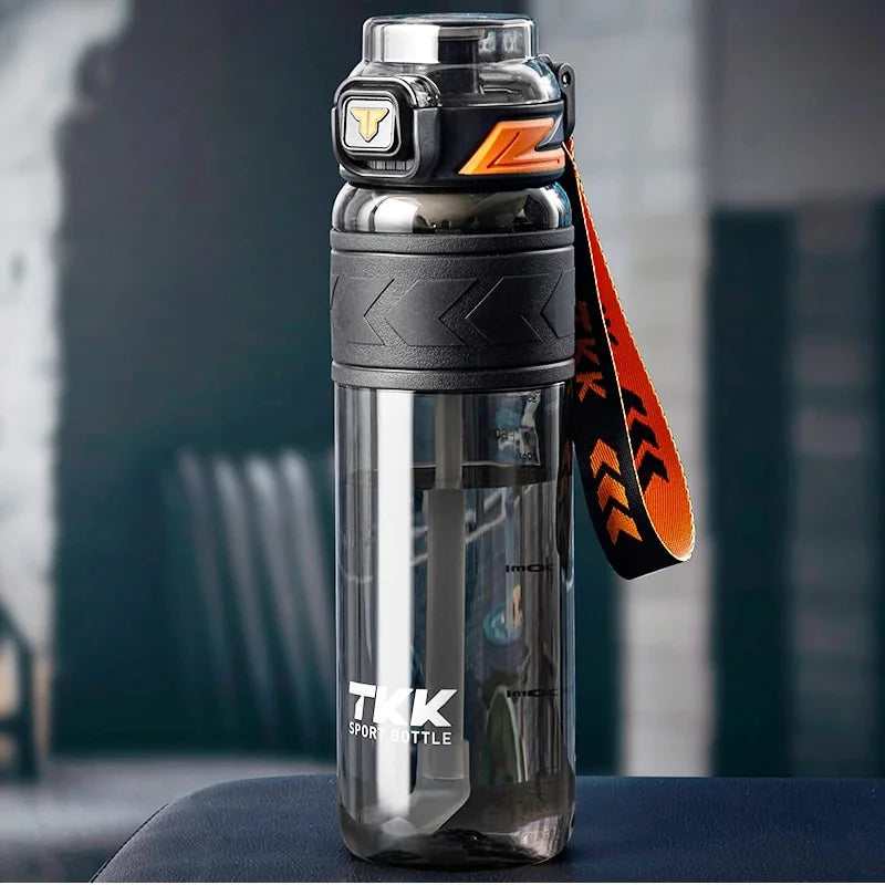 1.0L Tritan White Sports Water Bottle with Straw L363