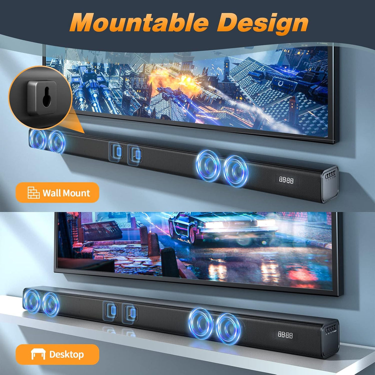 Soundbar 32 Inch with 3 Equalizer Modes, HDMI, Remote Control, 5.0 Bluetooth I394