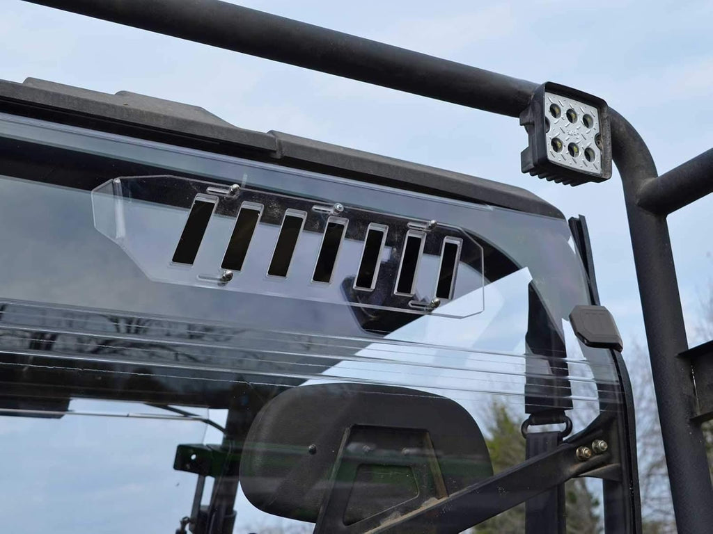 Vented Rear Windshield for Polaris Ranger Full Size 570 / Crew, 1/4” Clear Polycarbonate with Sliding Vents B5952