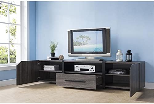 Rustic Wood 81.5-Inch TV Stand in Distressed Gray J6721