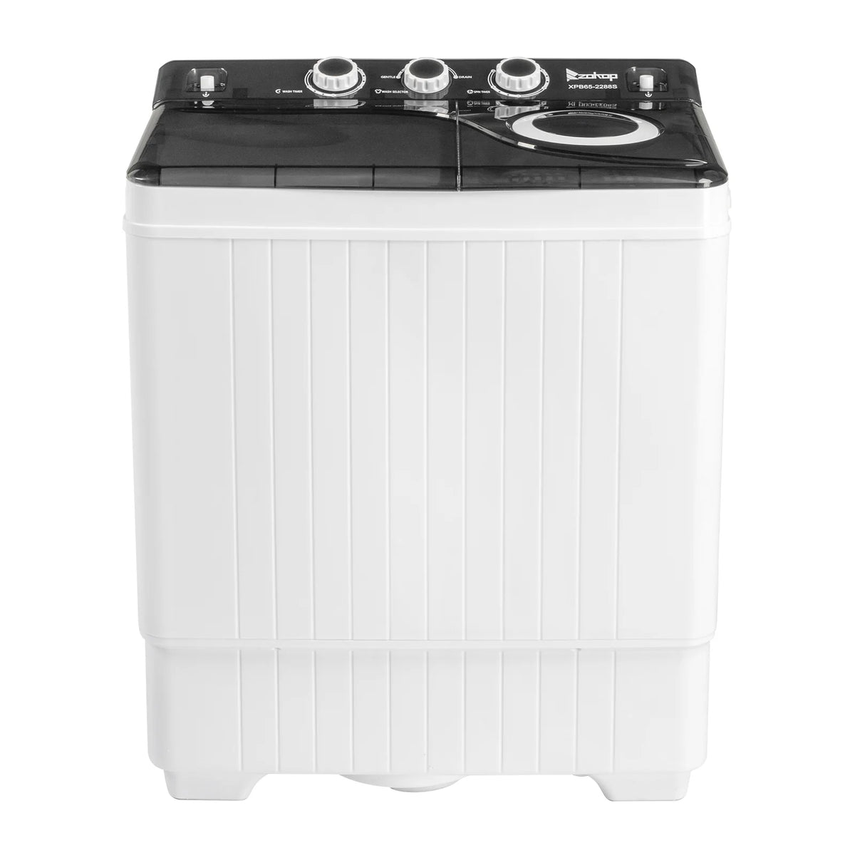 Semi-automatic Twin Tub Washing Machine with Built-in Drain Pump, White&Black S72345