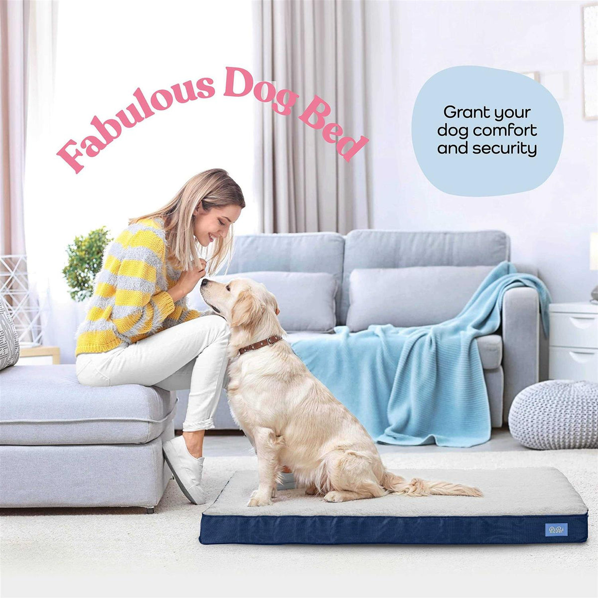 Orthopedic Large Dog Bed with Sherpa Top G3565