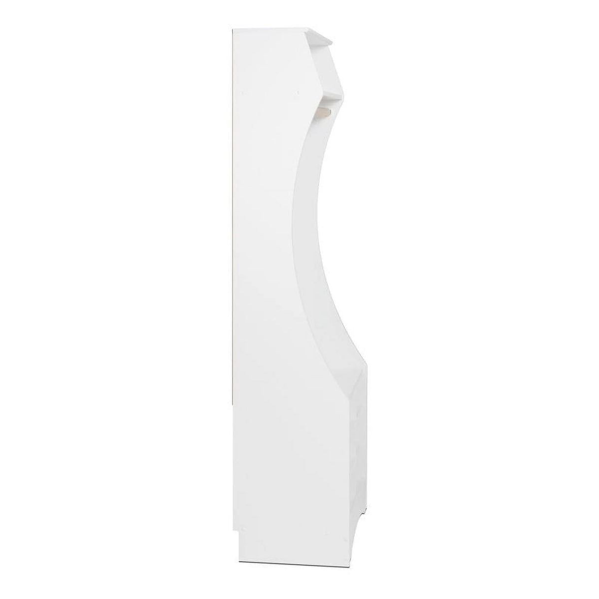 White Engineered Wood Wardrobe with Shoe Storage X38991