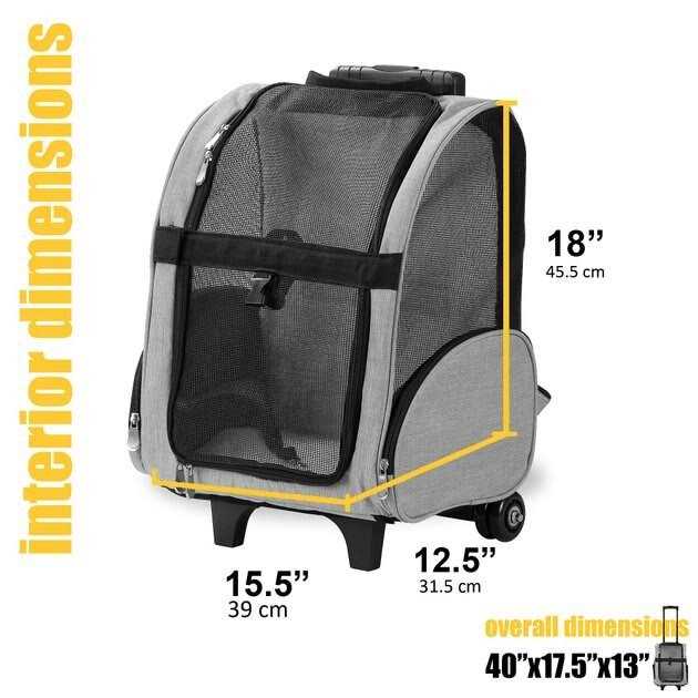Backpack Pet Travel Carrier with Double Wheels D84987