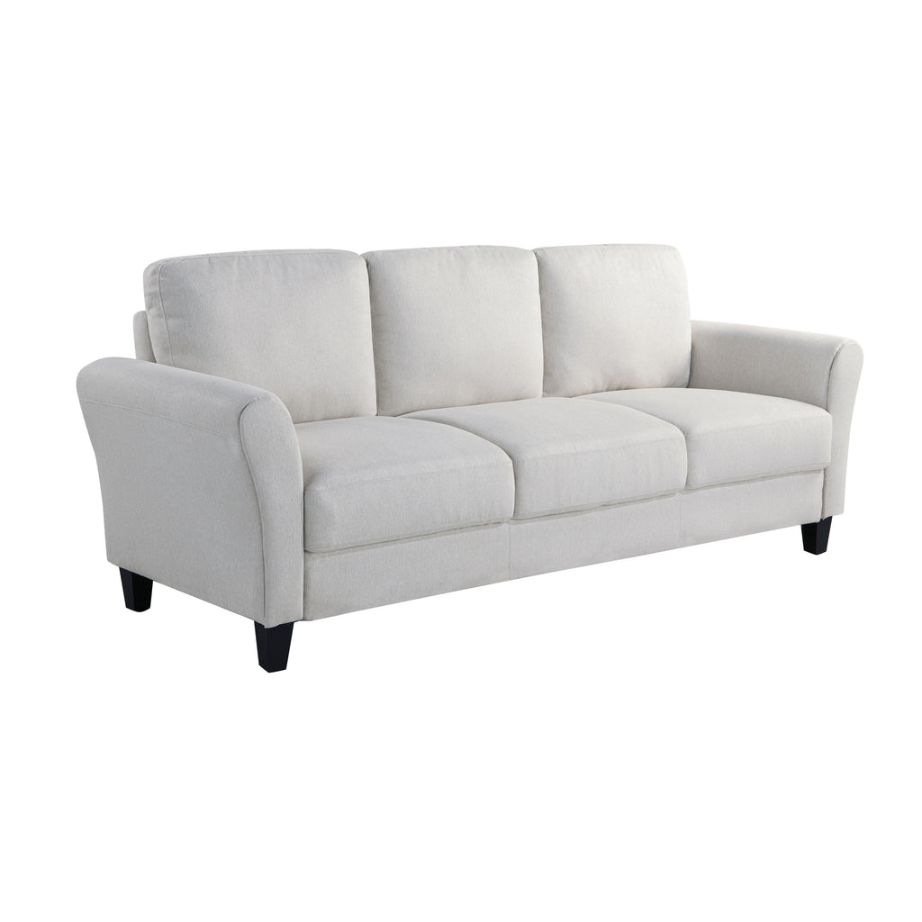 Oyster Fabric Sofa with Rolled Arms E400227