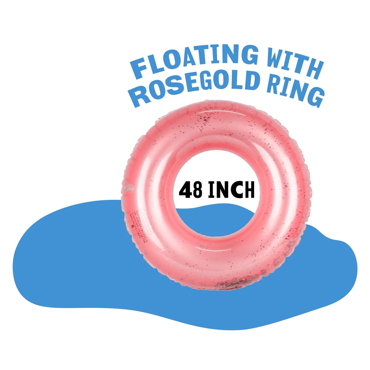 Transparent Glitter Inflatable Swimming Pool Float Ring S38900