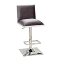 Gray Fabric Swivel Bar Stool with Metal Base A327564