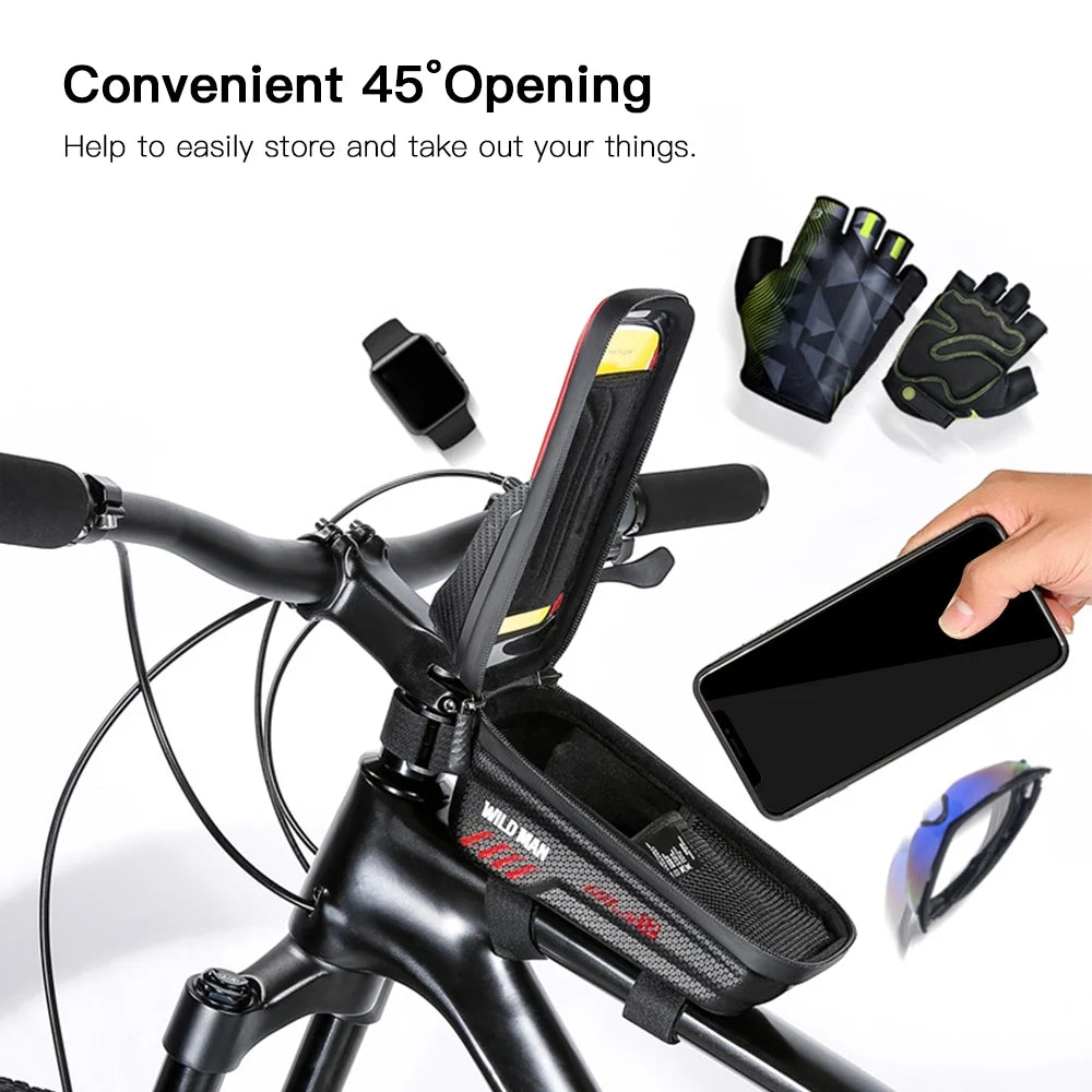 Waterproof Cycling Frame Bag with Touchscreen Phone Mount X7774