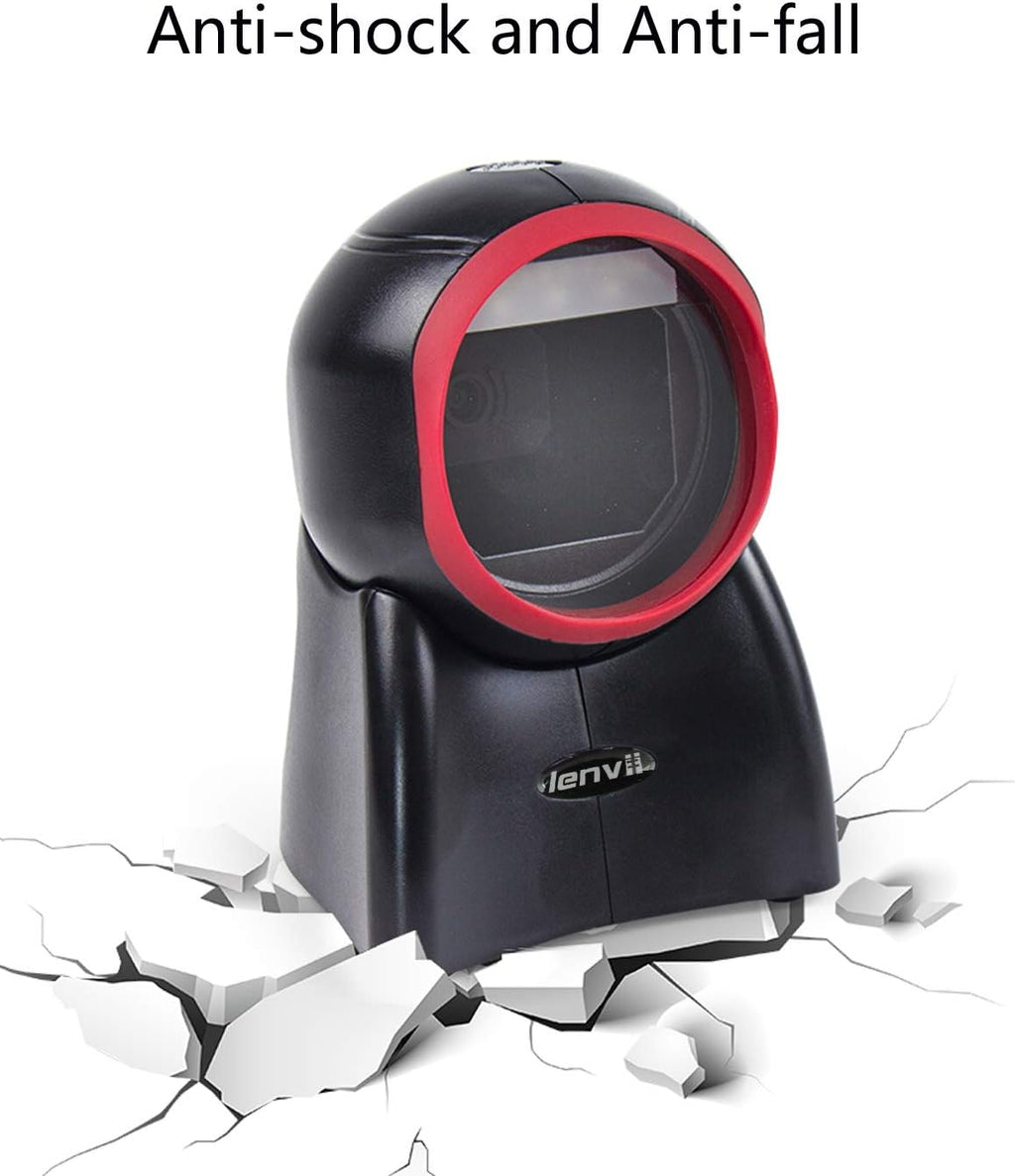 2D Barcode Scanner Desktop USB Wired Omni-Directional Hands-Free Automatic Barcode Reader Support 1D and QR-Code Pack of 2 G637731