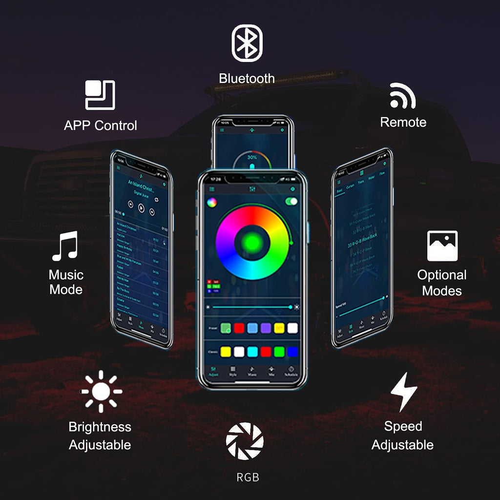6 Pods Waterproof LED Rock Lights with APP Control Music Mode Z34818