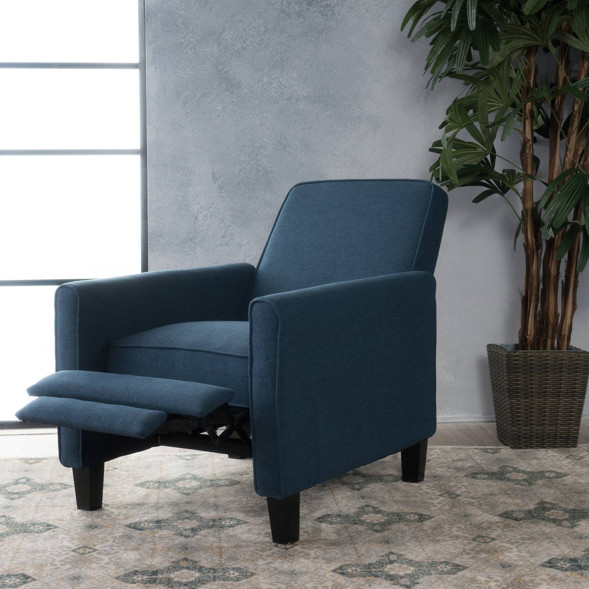 Dark Blue Recliner Club Chair V5272
