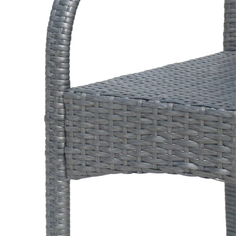 Gray Wicker Barstool Chair (Set of 2) N690