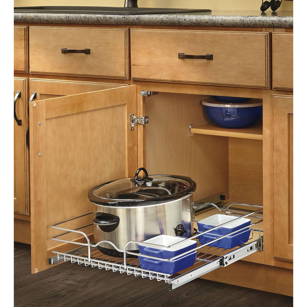 12 in. W x 20 in. D Chrome Wire Basket E9208
