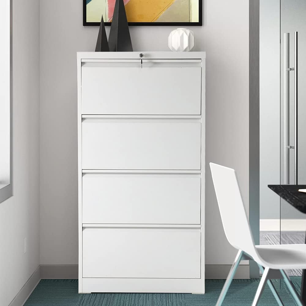2 Drawer Lockable Metal Lateral File Cabinet with 4 Adjustable Hanging Bars Q404854