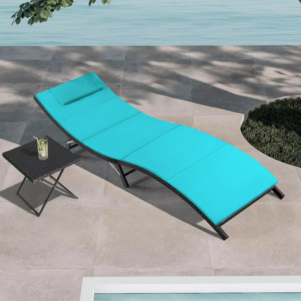 Blue Outdoor Chaise Lounge Chair Set B201875