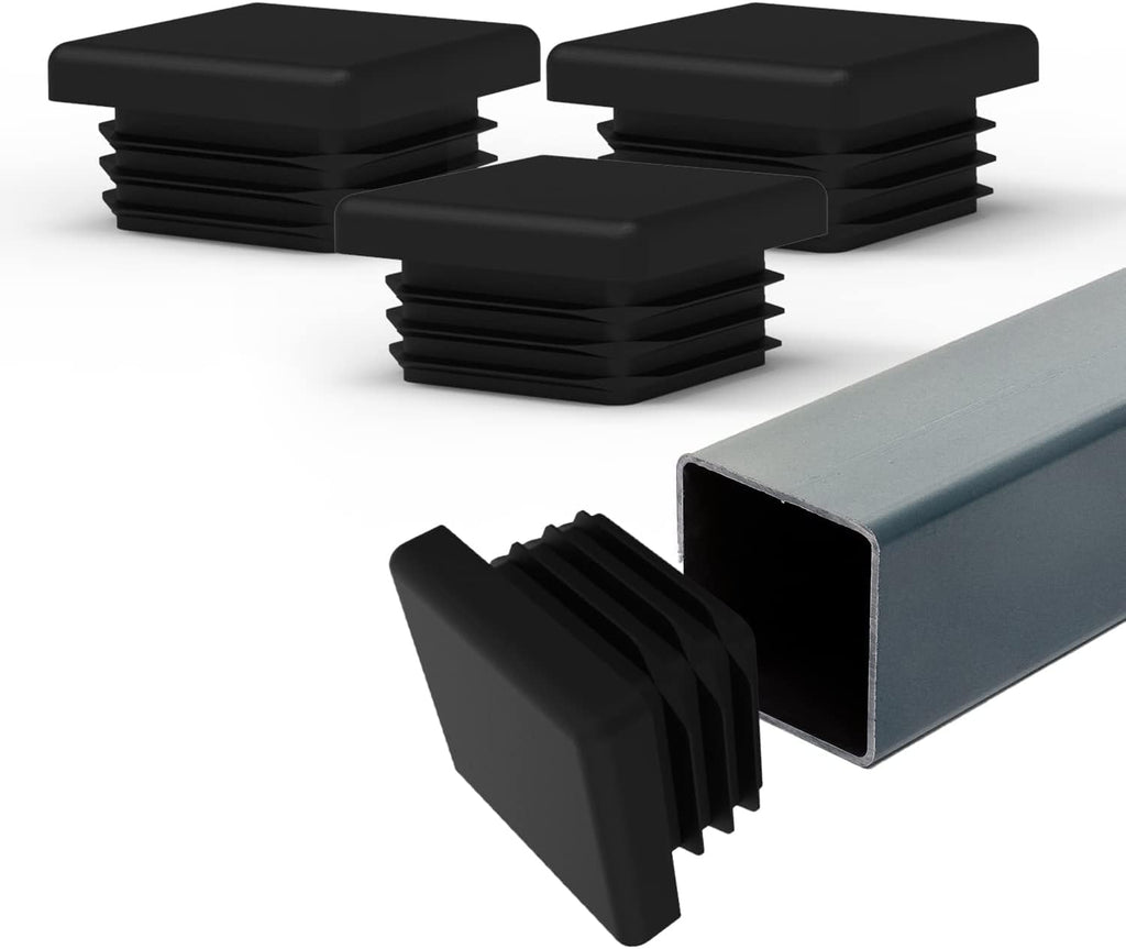 2 Inch Square Black Plastic Plug Insert (50 Pack) V116