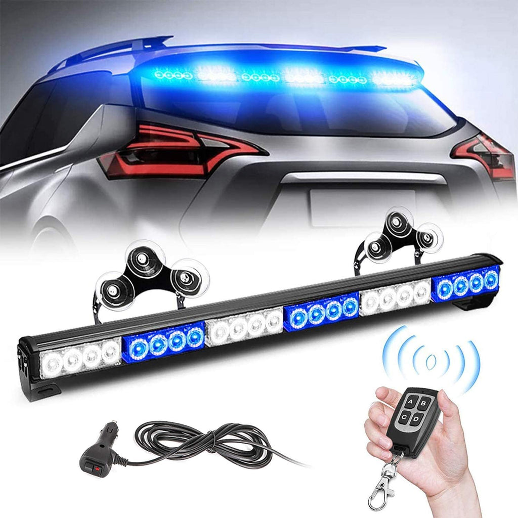 27 Inch 6 Panel LED Strobe Light Bar with Wireless Remote Control (Blue/Amber) Pack of 2 U109590