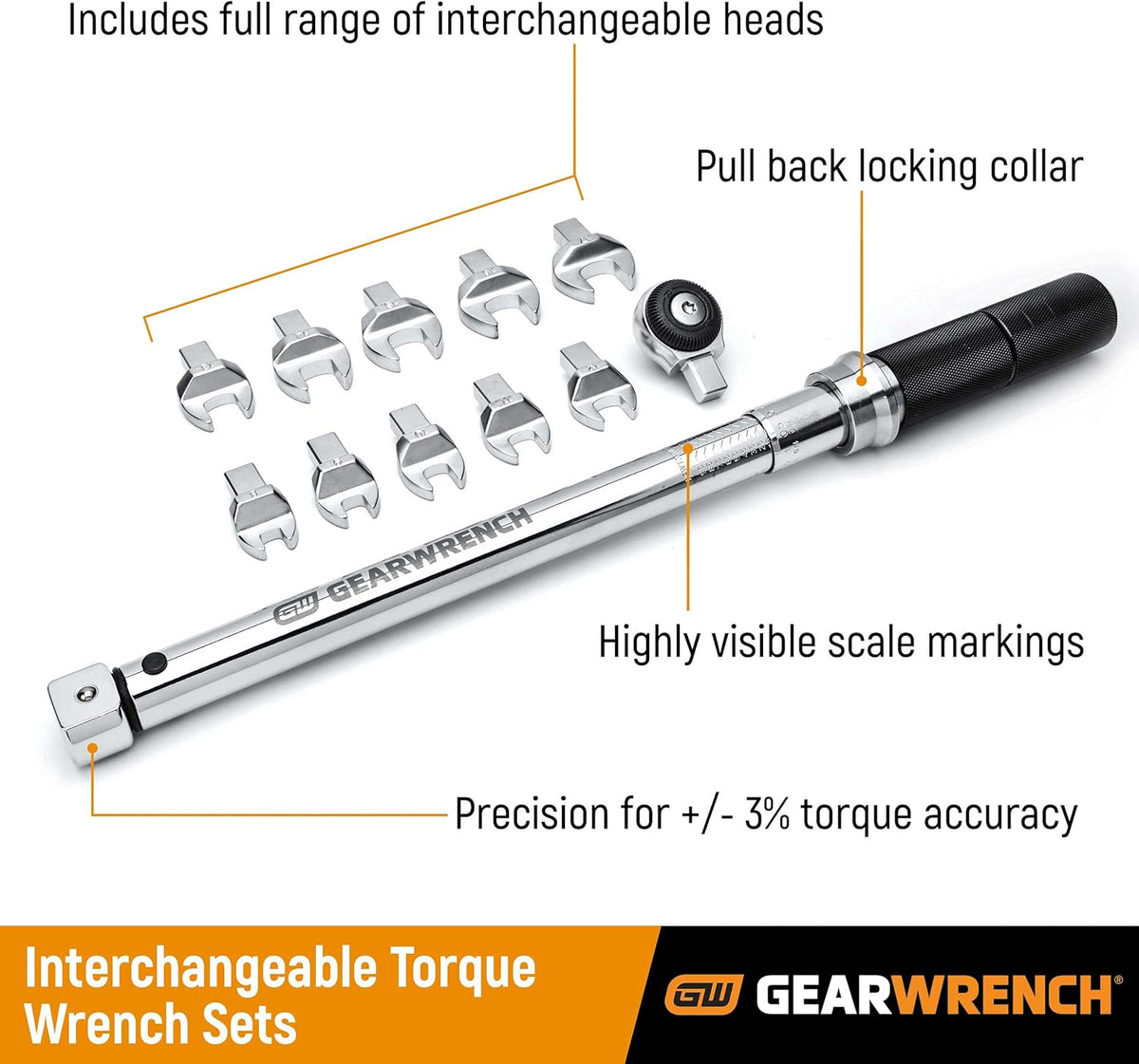 12 Pc. 3/8" Drive SAE Open End Interchangeable Torque Wrench Set O758659