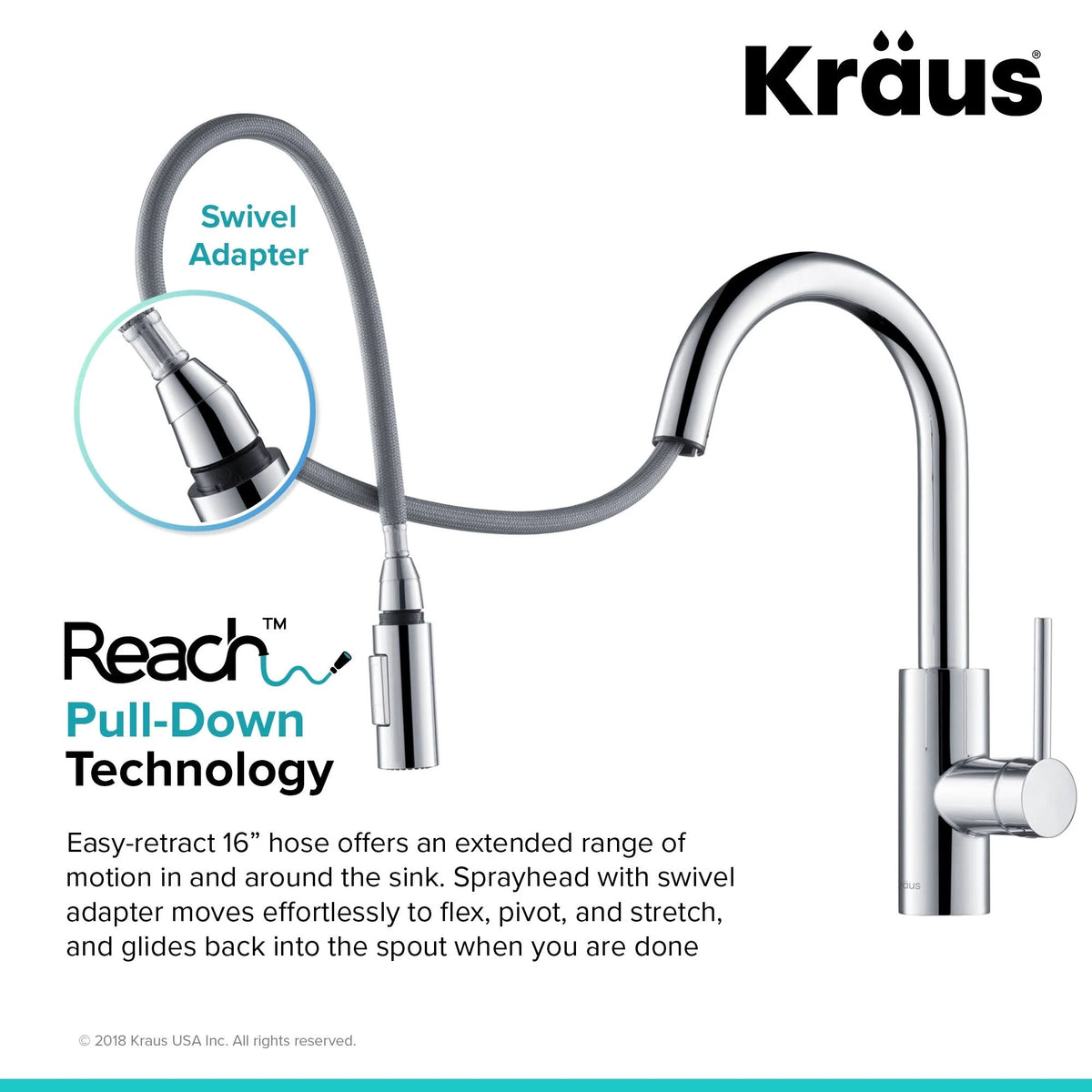 2-Function 1-Handle Pulldown Kitchen Faucet with Dispenser Faucet U416