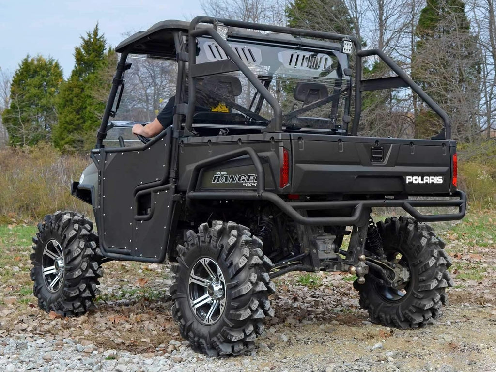 Vented Rear Windshield for Polaris Ranger Full Size 570 / Crew, 1/4” Clear Polycarbonate with Sliding Vents B5952