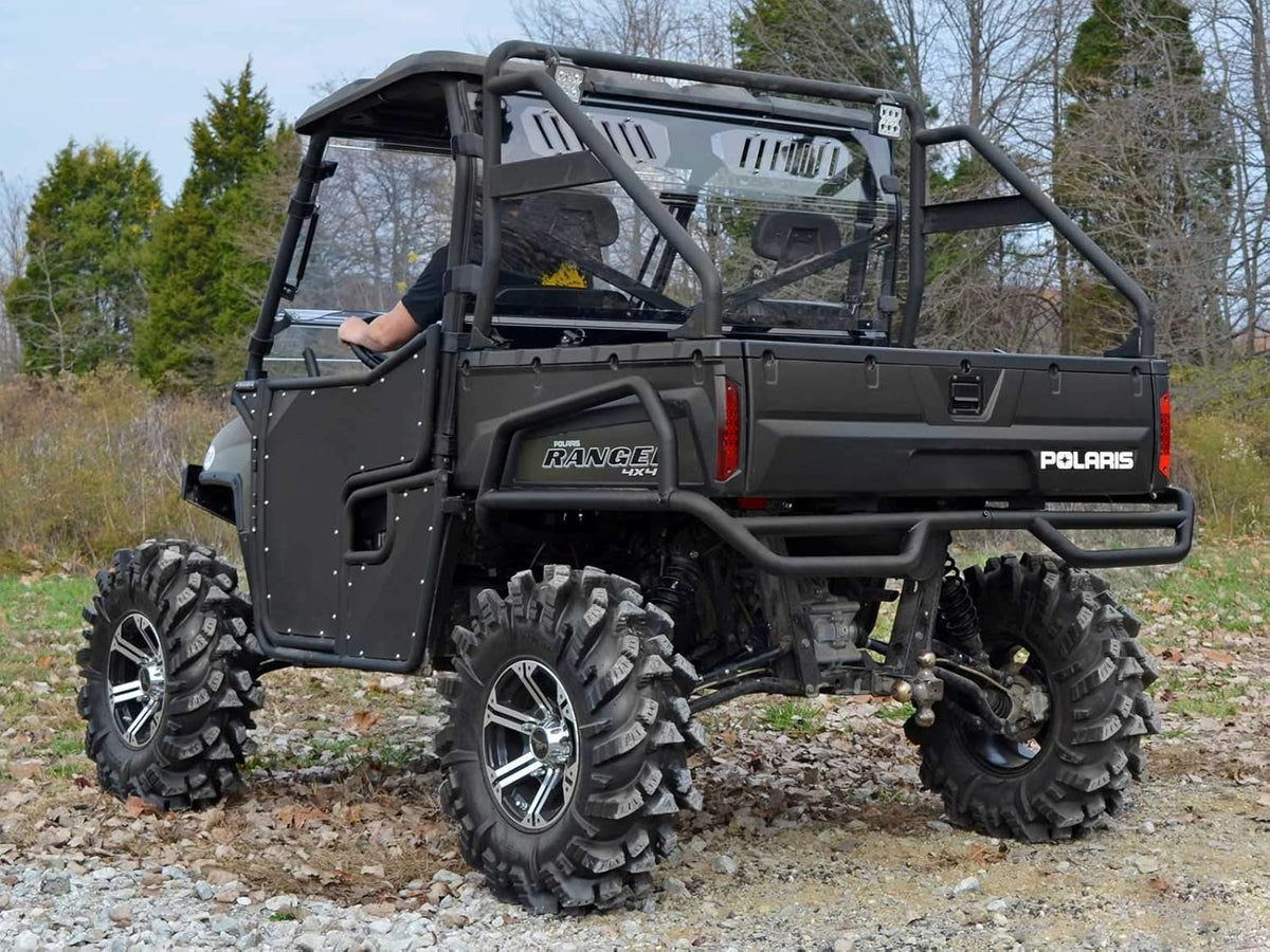 Vented Rear Windshield for Polaris Ranger Full Size 570 / Crew, 1/4” Clear Polycarbonate with Sliding Vents B5952