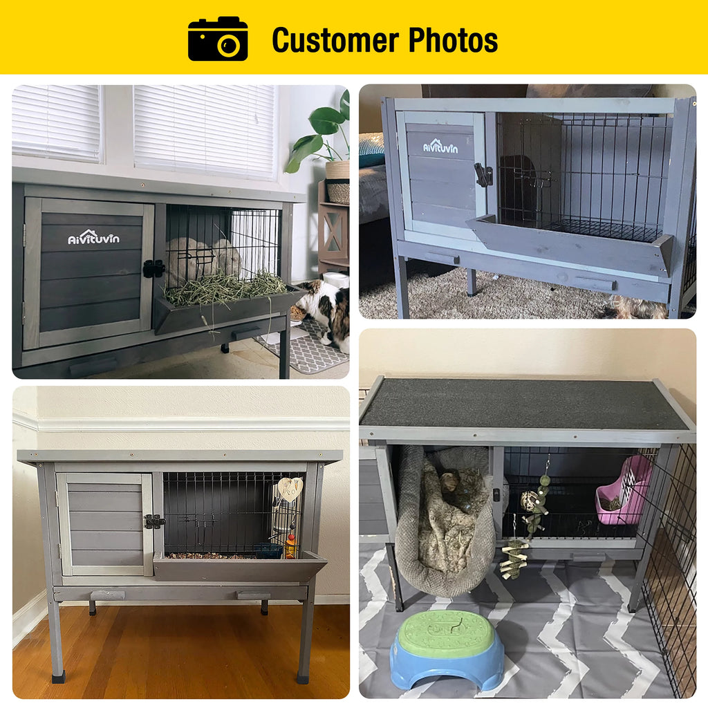 Wooden Rabbit Hutch Indoor Bunny Cage A3182