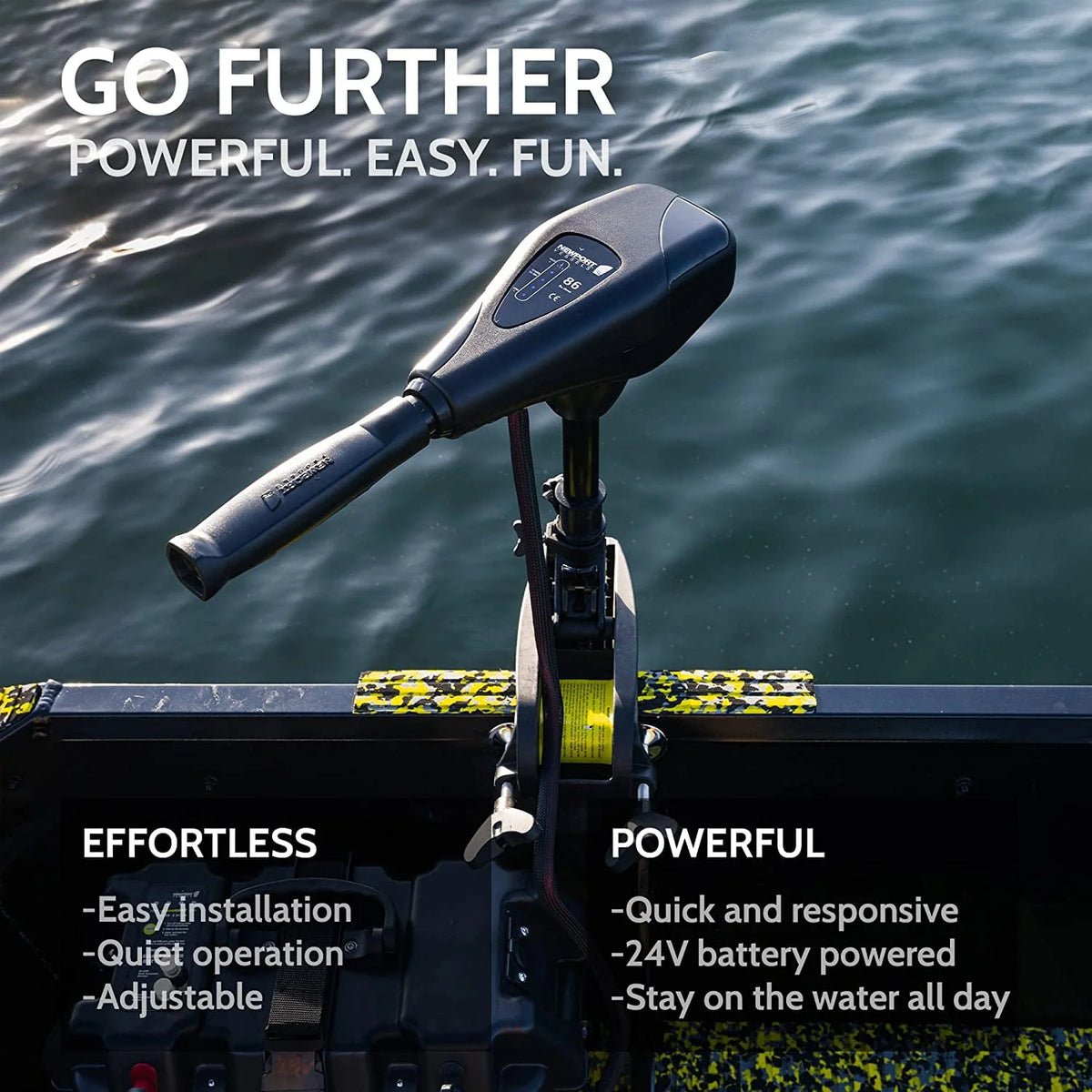 55 lb Thrust Saltwater Transom Mounted Electric Trolling Motor C6732