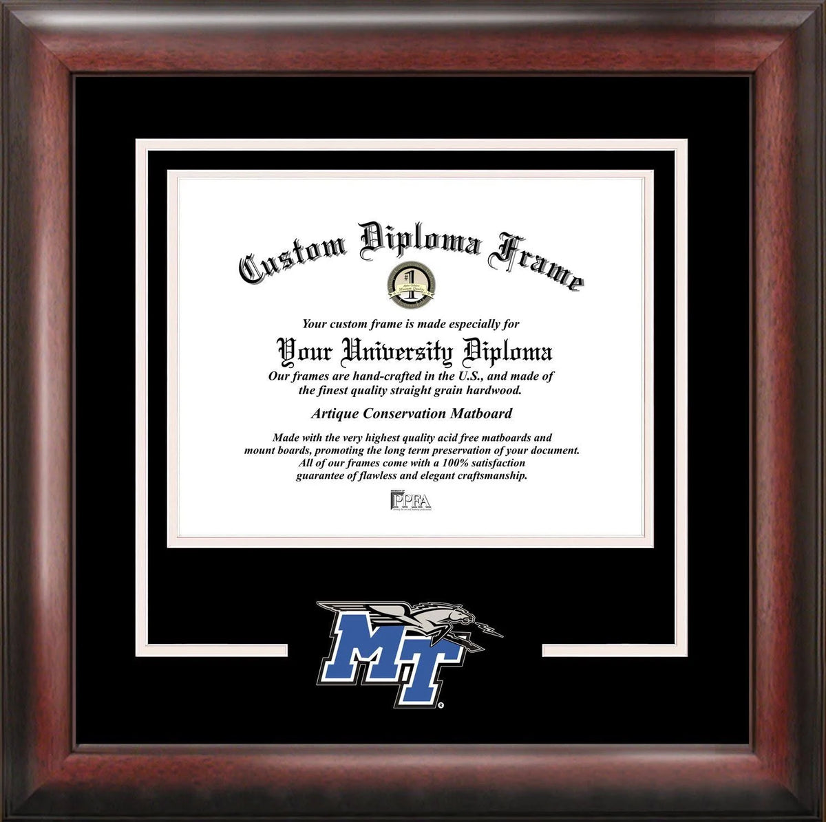 11 x 14 in. Satin Mahogany Diploma Frame F820