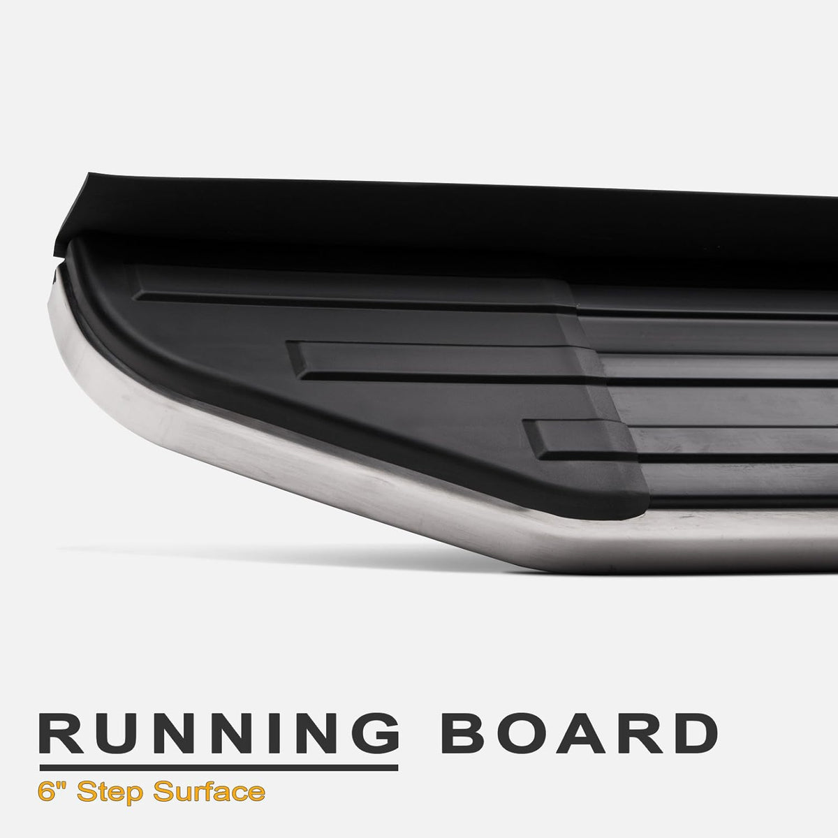 6 VP Series Aluminum Running Boards Black With Chrome Trim U59249