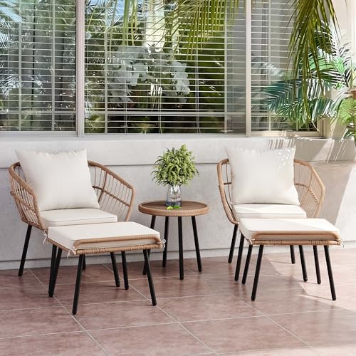 3 Piece Wicker Bistro Set with Cushions F277771