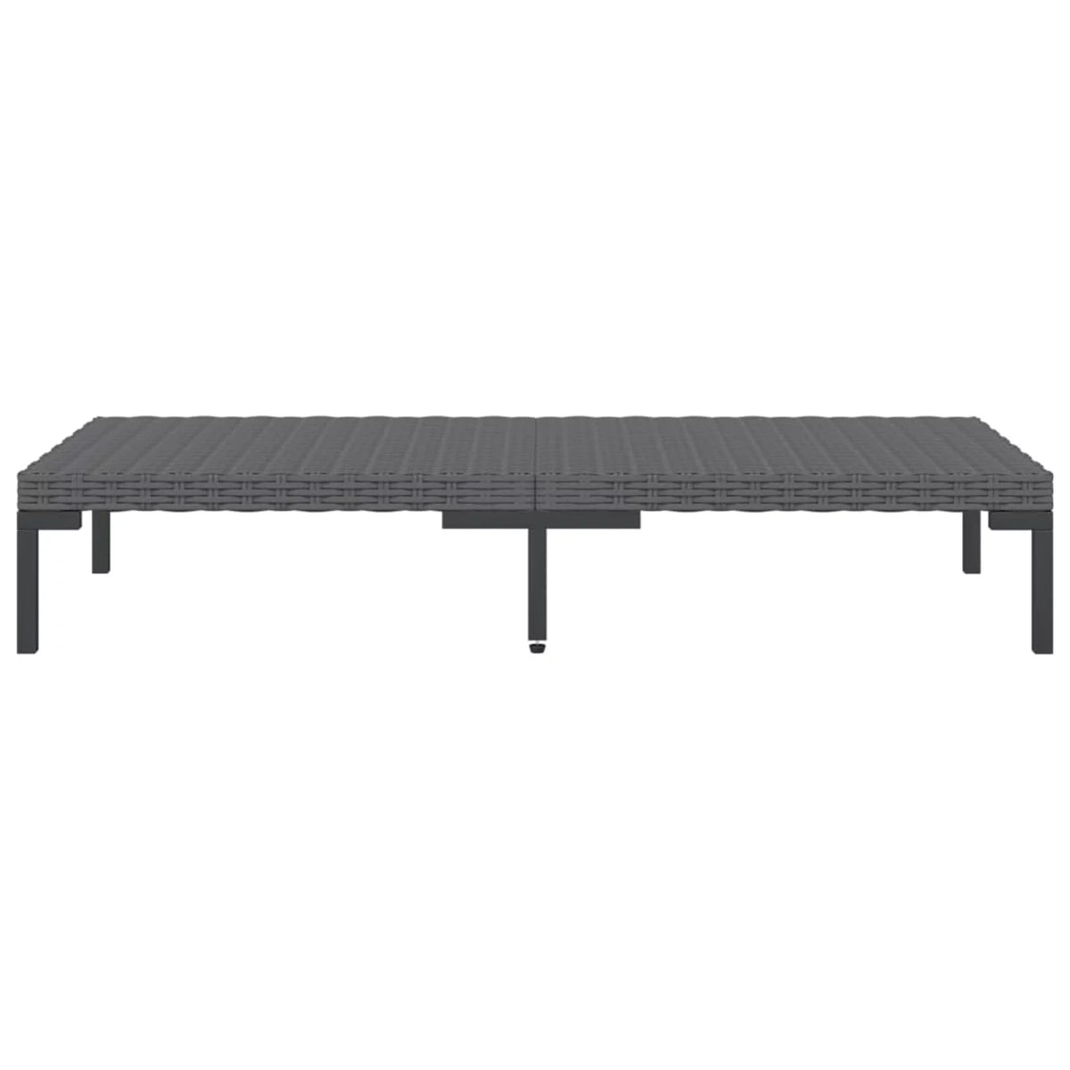 Dark Gray Half Round Poly Rattan Patio Coffee Table N33595