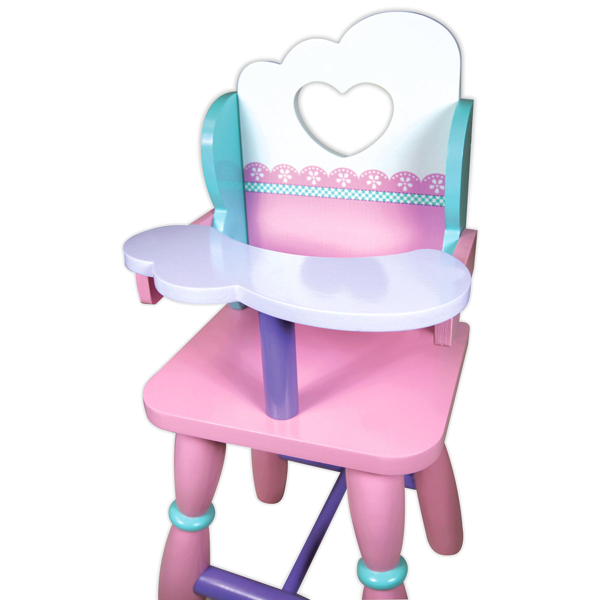Pink Wooden Baby Doll High Chair G362