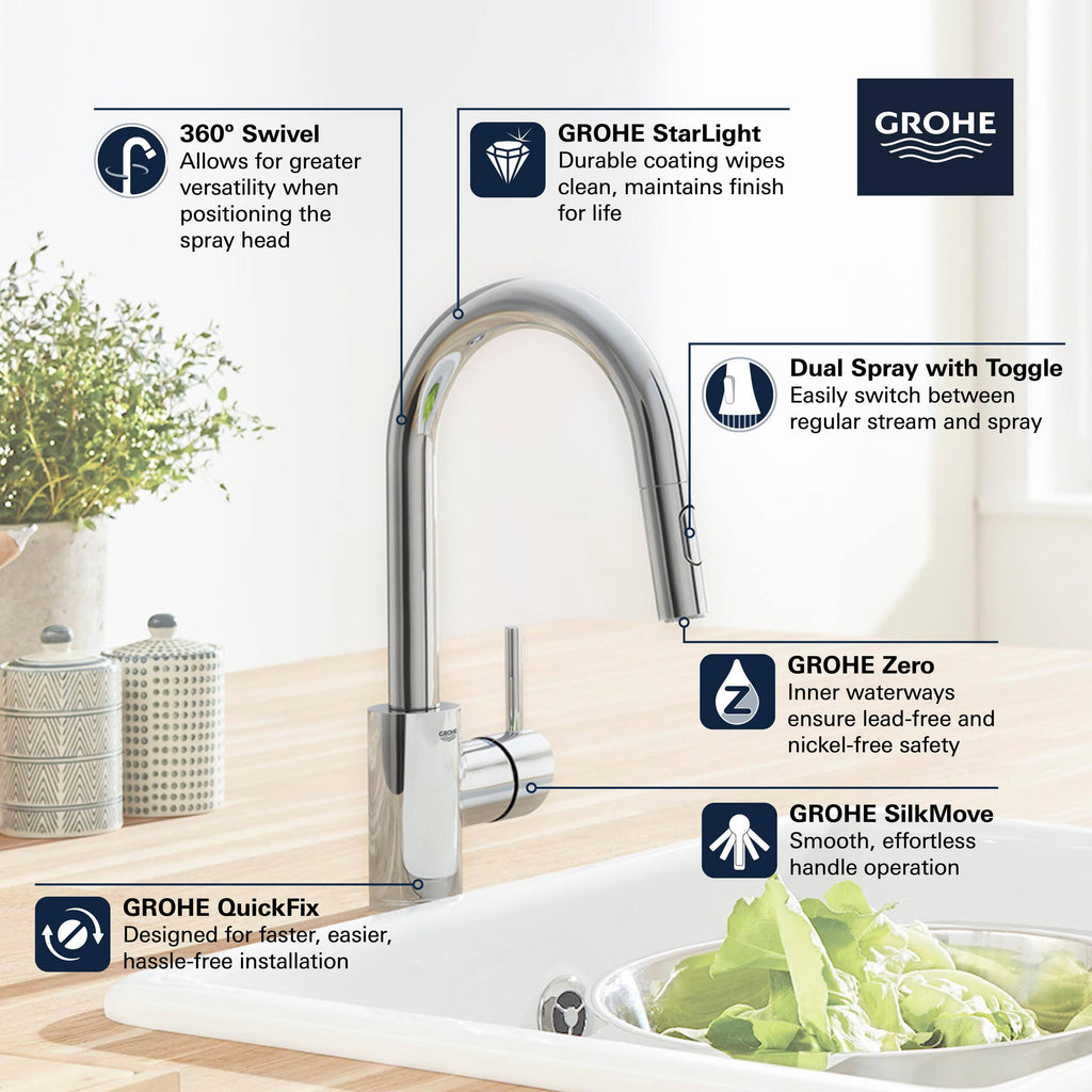 Single-Handle Kitchen Faucet in SuperSteel Q978794