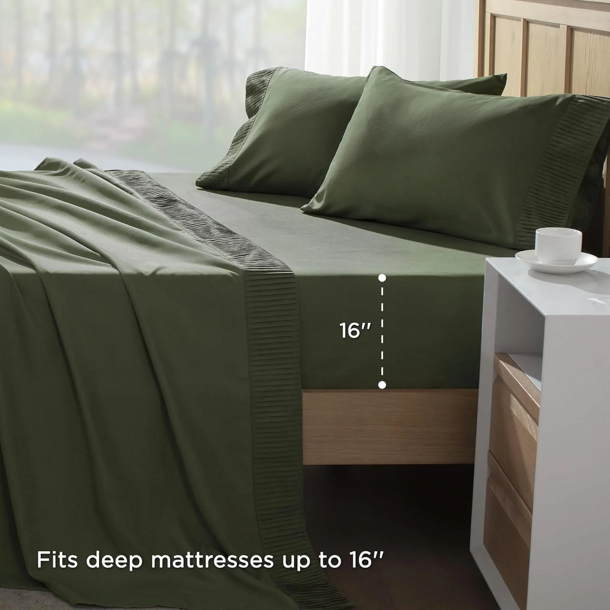King Size 4 Pieces Microfiber Deep Pocket Bed Sheet Set K8994