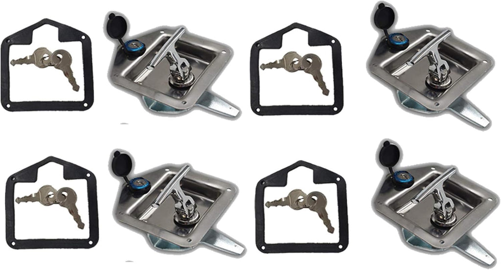4 x Trailer Door Latch with Gasket T-Handle Latch with Keys 304 Stainless Steel Pack of 2 V8585
