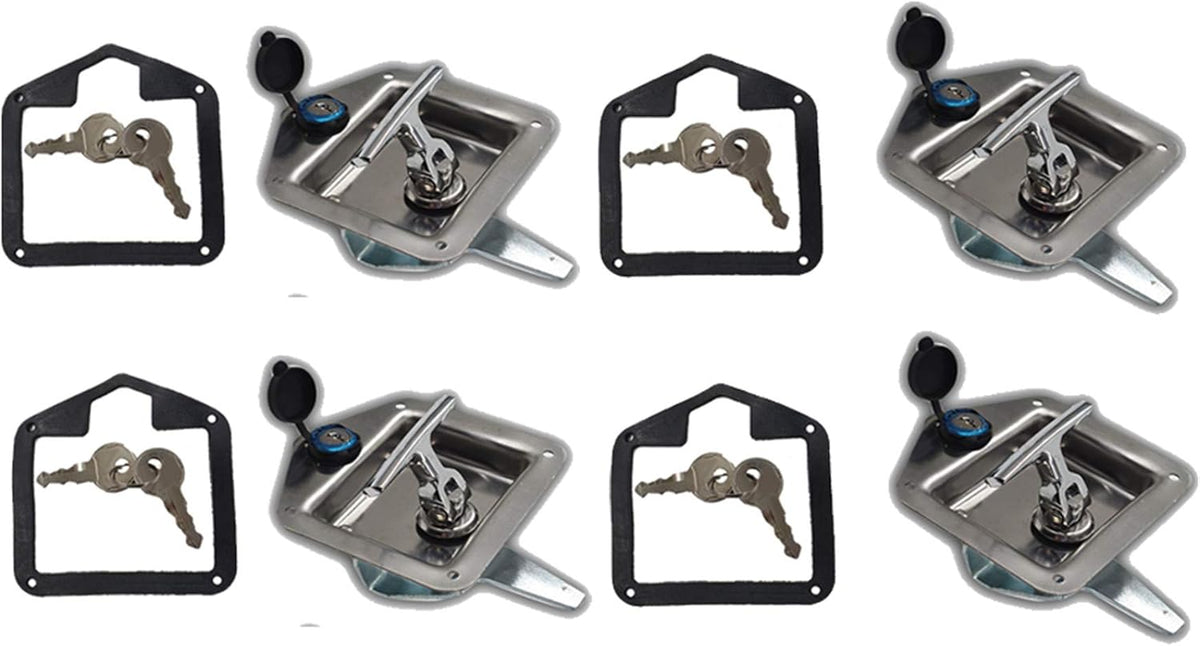 4 x Trailer Door Latch with Gasket T-Handle Latch with Keys 304 Stainless Steel Pack of 2 V8585