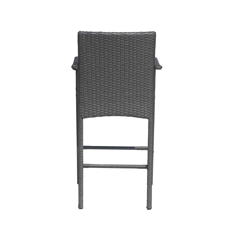 Gray Wicker Barstool Chair (Set of 2) N690