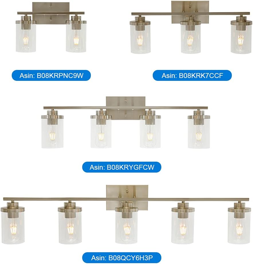 Industrial Brushed Nickel 4-Lights Clear Glass Wall Lamp Light Fixture G523245