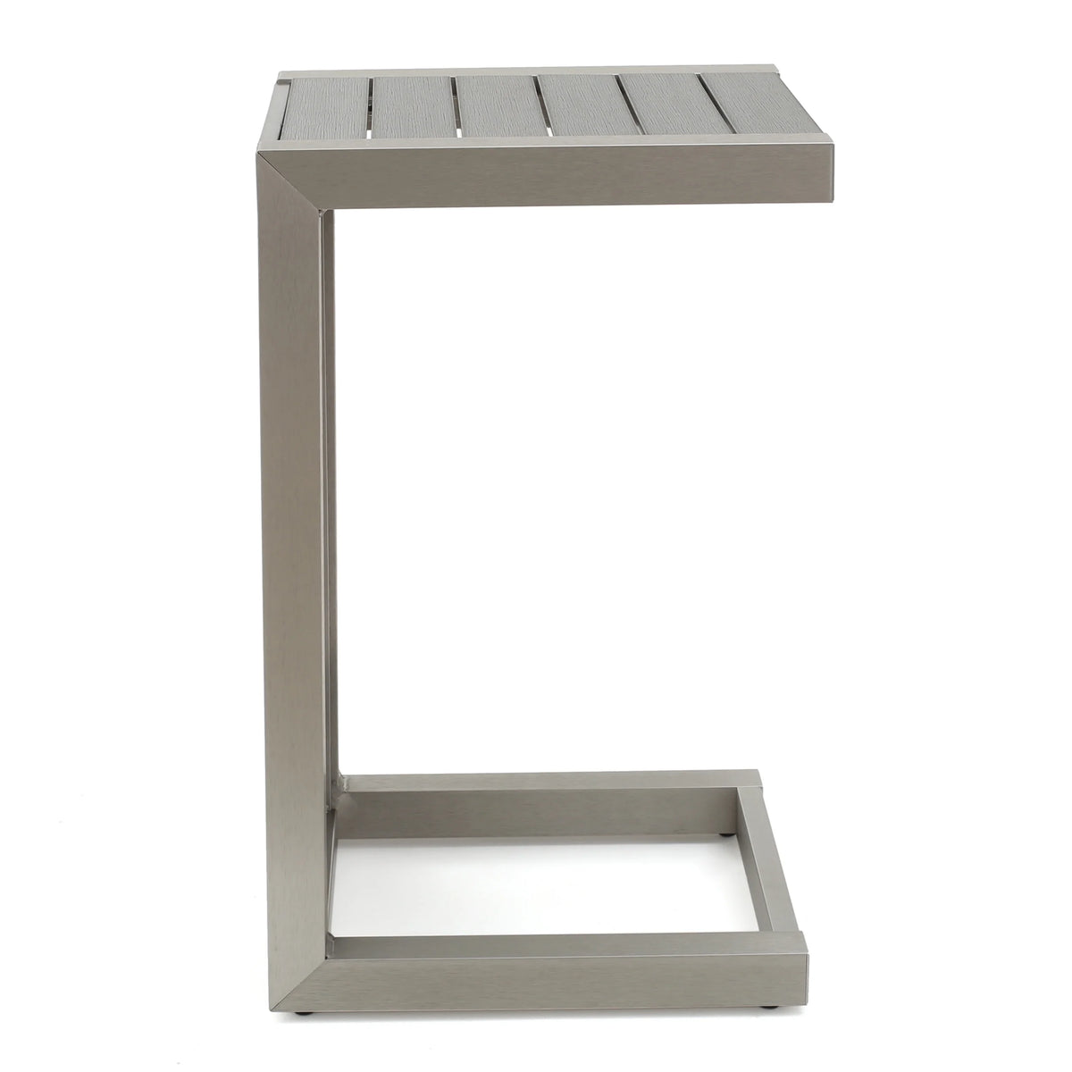 Gray Outdoor Aluminum Club Chairs with Side Table J70044