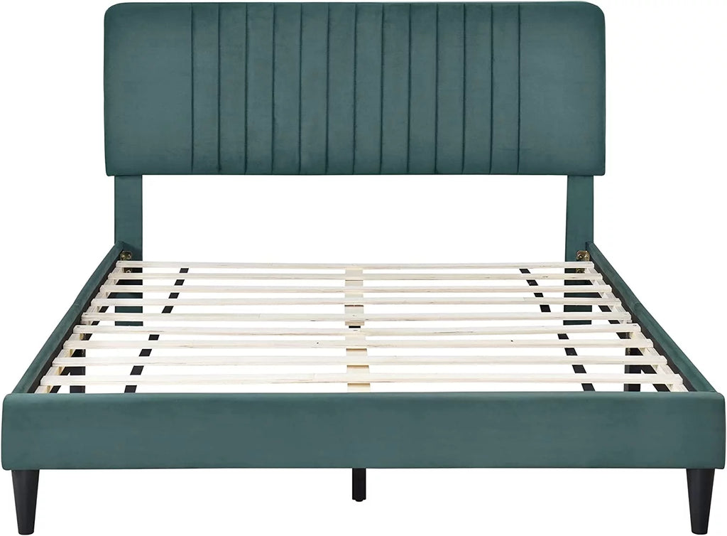 Queen Size Upholstered Platform Bed Frame with Headboard X239664