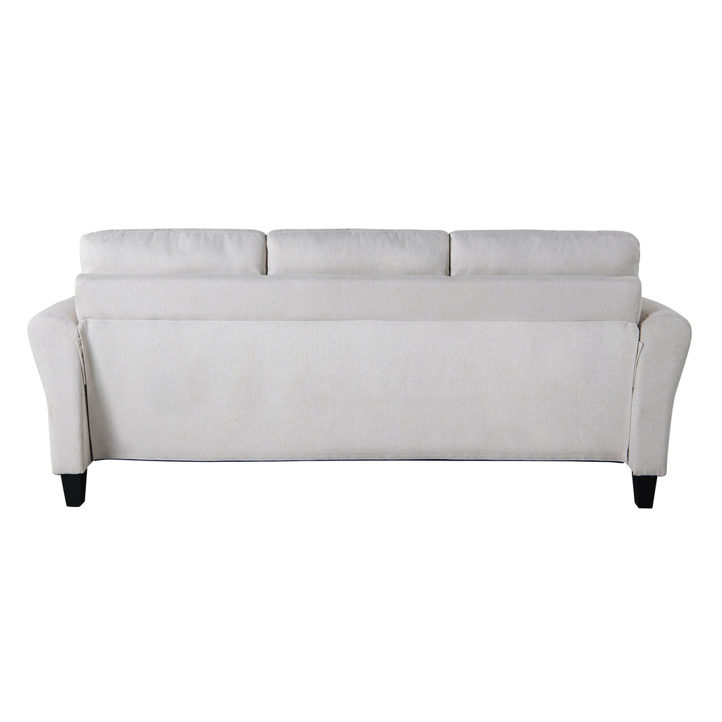 Oyster Fabric Sofa with Rolled Arms E400227