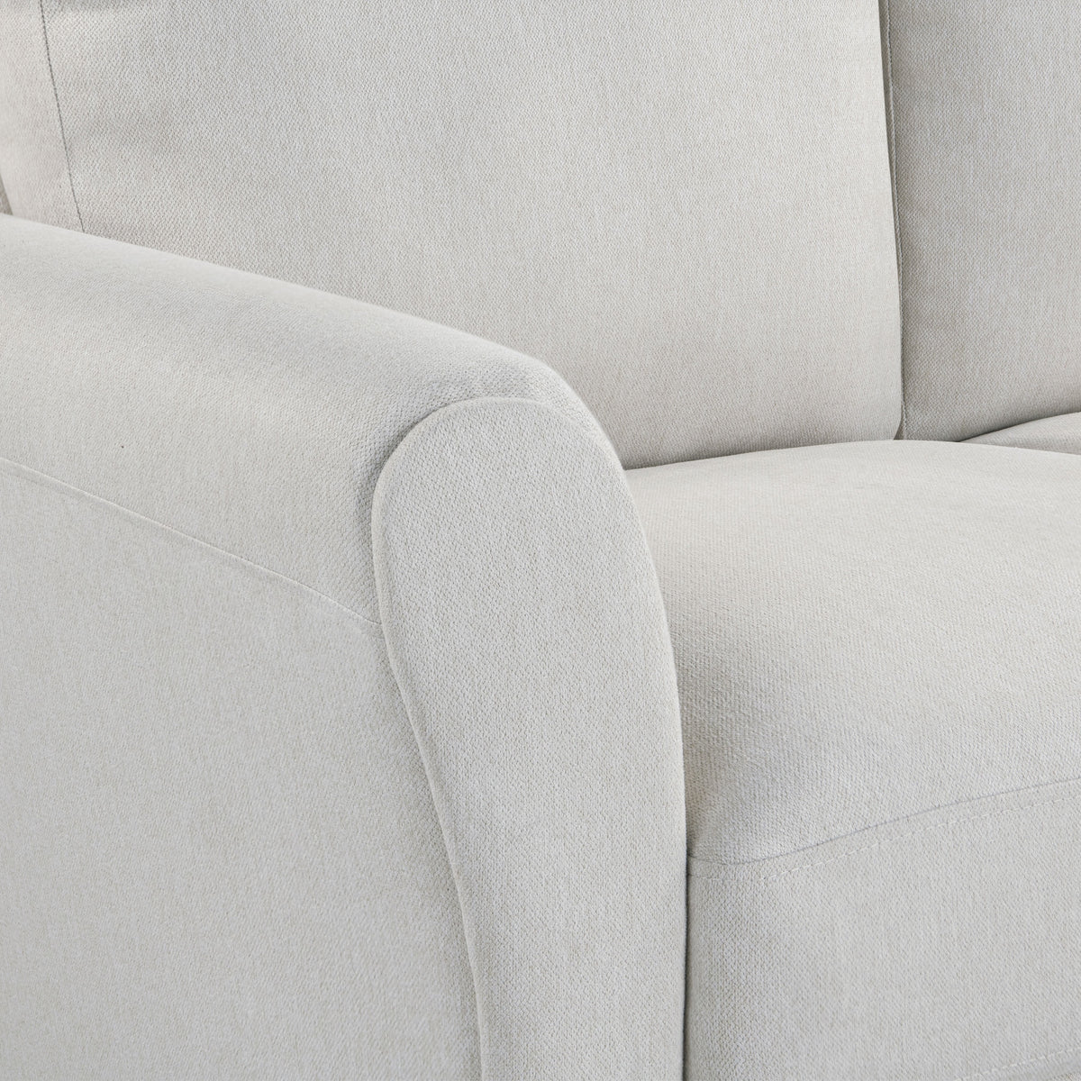 Oyster Fabric Sofa with Rolled Arms E400227